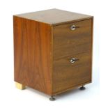Vintage Retro: An English Younger Afromosia / African Walnut 2 drawer filing cabinet designed by