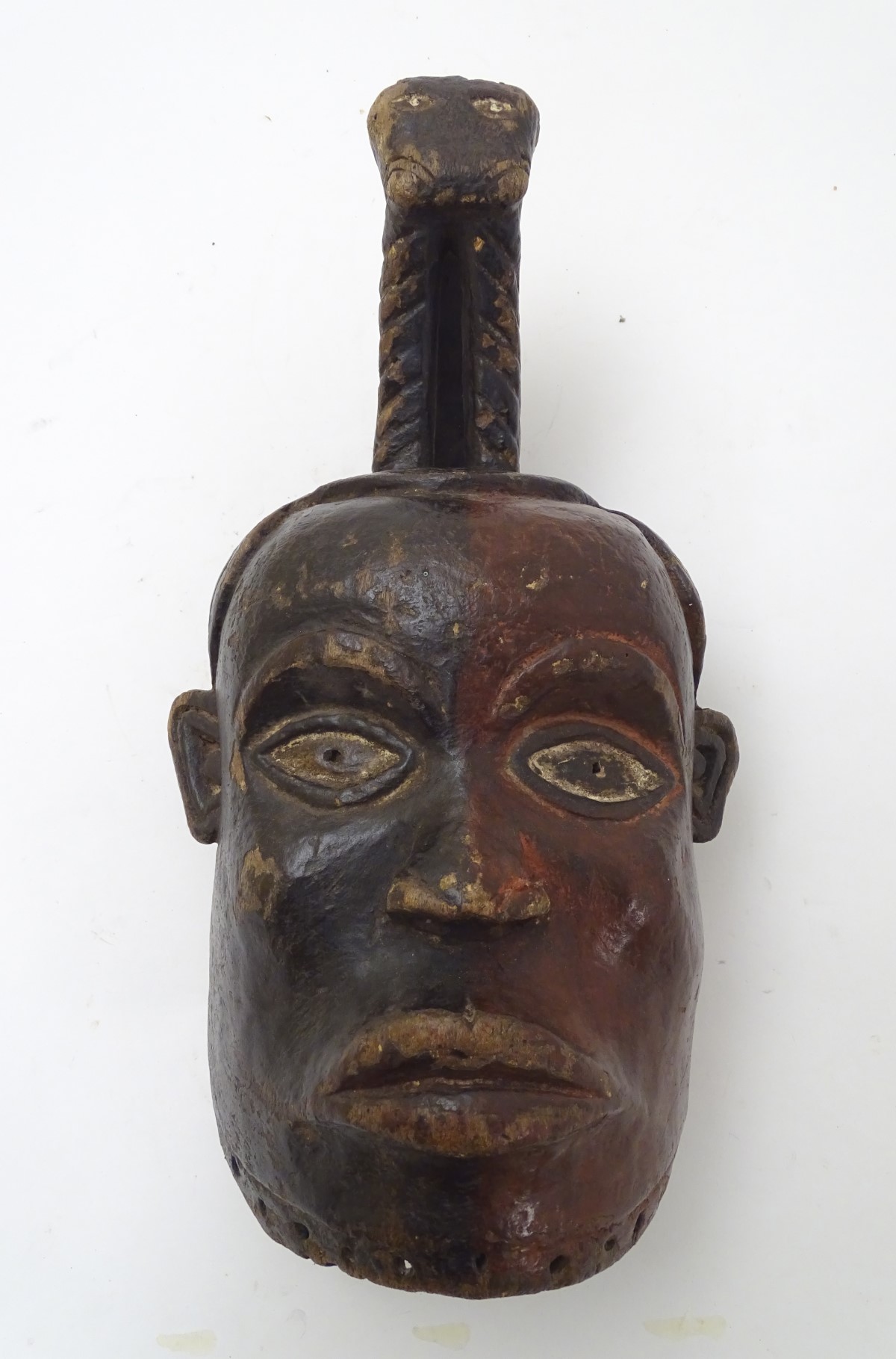 Ethnographic / Native / Tribal: A carved tribal helmet mask / headdress in the manner of Suku masks, - Image 5 of 8