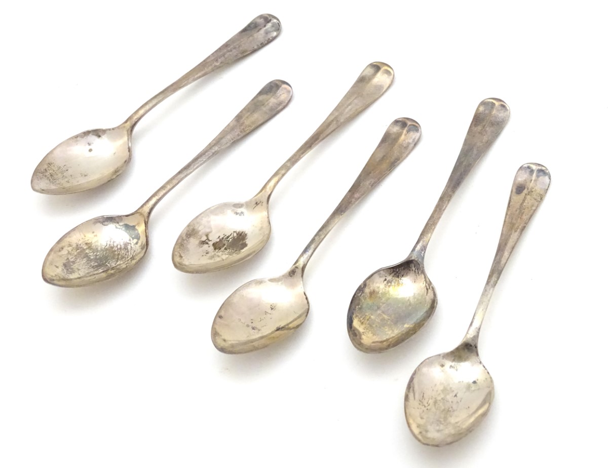 6 silver teaspoons hallmarked Sheffield 1932 maker Viners Ltd.