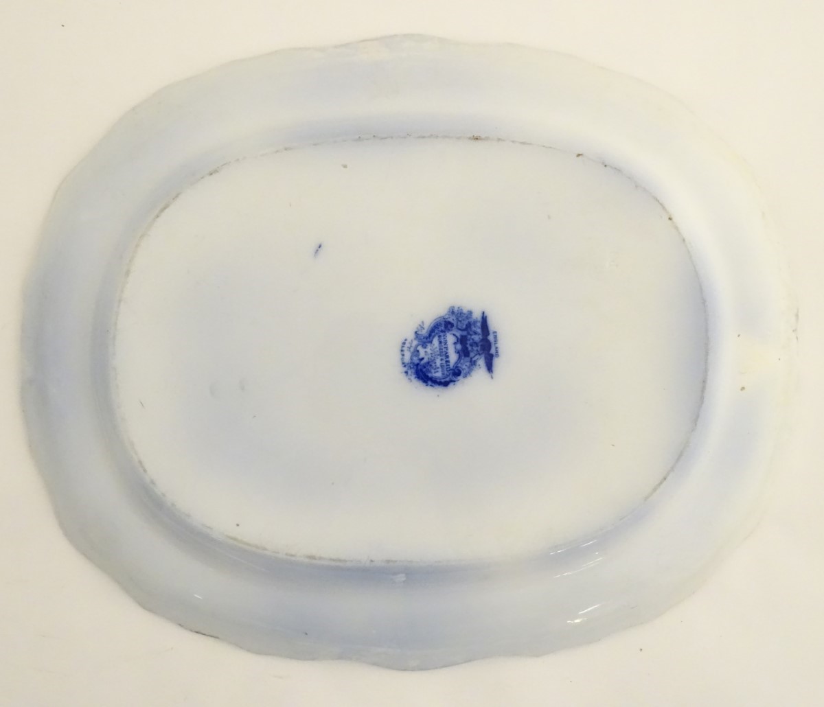 A Victorian blue and white meat plate in the pattern Non Pareil, - Image 5 of 5