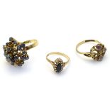 3 assorted gold rings (1 x 18ct,
