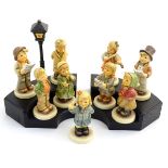 A collection of 9 Hummel Goebel figures, the Kinder Choir,