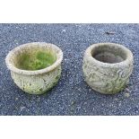 Garden & Architectural: a York stone planter together with reconstituted stone planter,