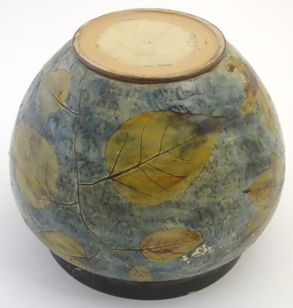 A Royal Doulton stoneware jardiniere / planter of bulbous form, designed by Maud Bowden, - Image 8 of 10