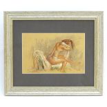After Edgar Degas (1834-1917), Pastel on paper, After the bath, woman drying herself,