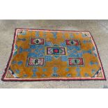 Rug Carpet : An oriental rug , possibly an East Turkish Kars ,