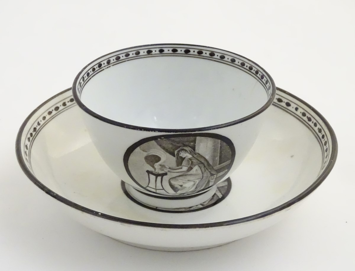 A 19thC tea bowl and saucer, - Image 4 of 8