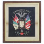 Militaria: a c1900 US Navy framed memento, entitled 'In Remembrance of my Cruise ie. China & Japan.