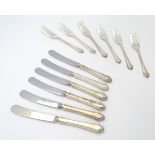 Mappin and Webb Princes Plate butter knives and cake forks.
