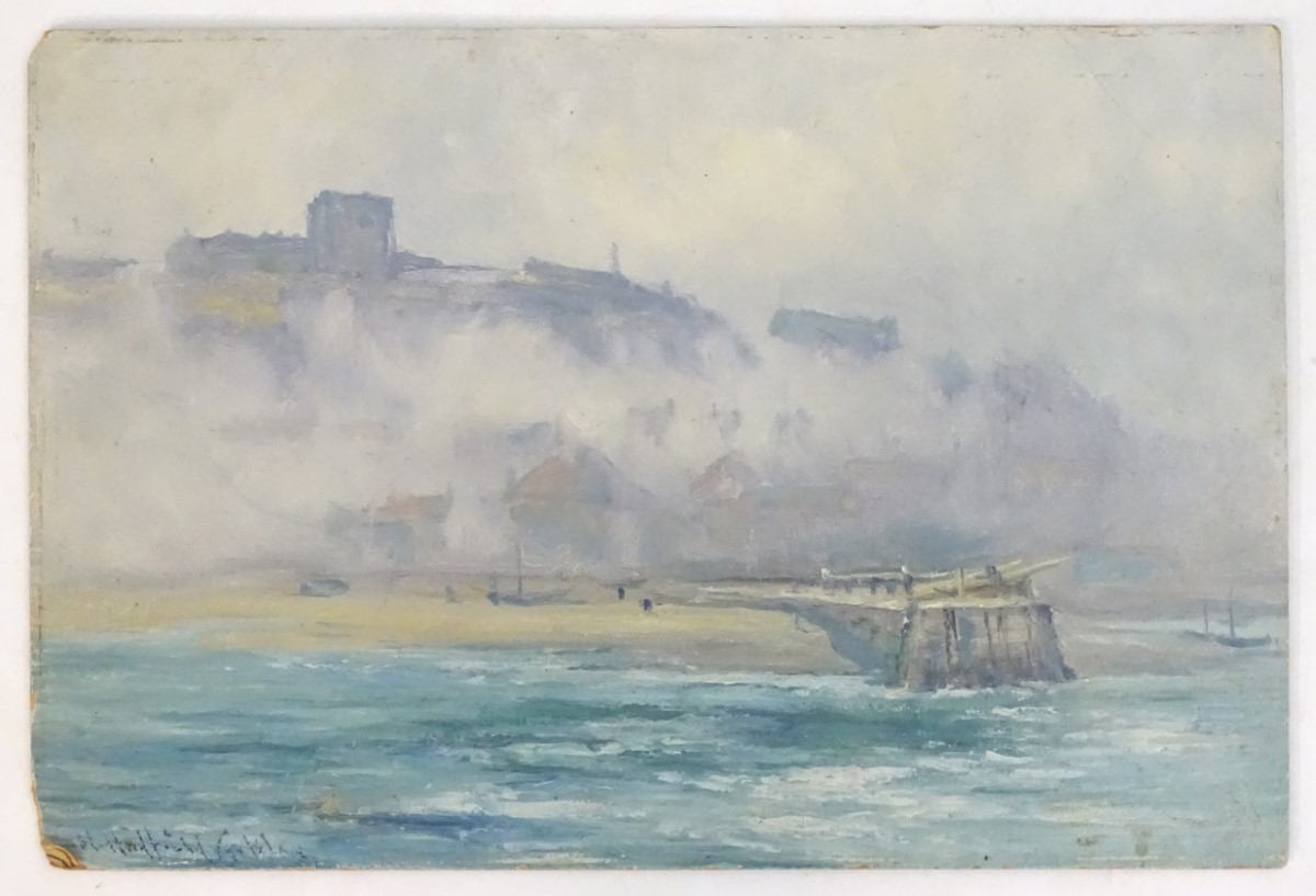 Henry Hadfield Cubley (1858-1934), Marine School, Oil on board, Morning Whitby,