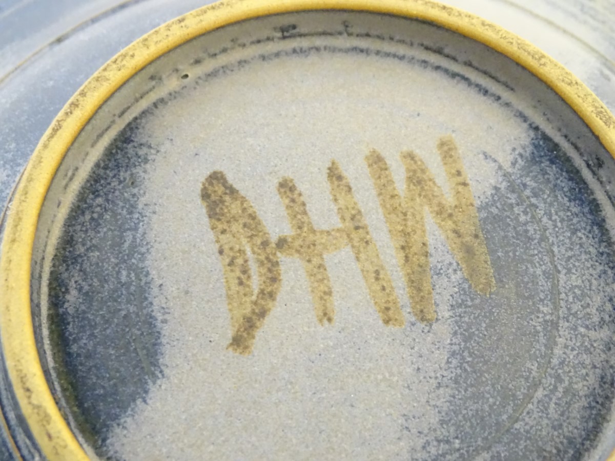 A studio pottery dish with a blue ground, - Image 9 of 9