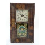 A 19thC mahogany 30 hour American Ogee clock manufactured by Jerome & Co.