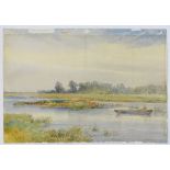 Charles Piggott (1863-1949), English School, Watercolour, On the Ouse, Holywell,