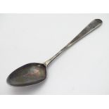 An 18thC George III teaspoon, hallmarked London 1784, maker T.W.