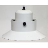 Vintage Retro: a Danish (Scandi) hanging pendant lamp / light with white livery and screw fitting