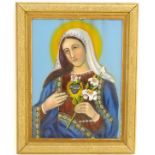 XX, South American School, Oil on card, The Immaculate Heart of Mary,