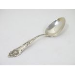 An American silver souvenir spoon titled 'Oklahoma ' titled to handle with ' Great Seal of the