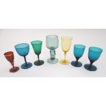 Assorted 19th and 20thC glassware to include various pedestal glasses,