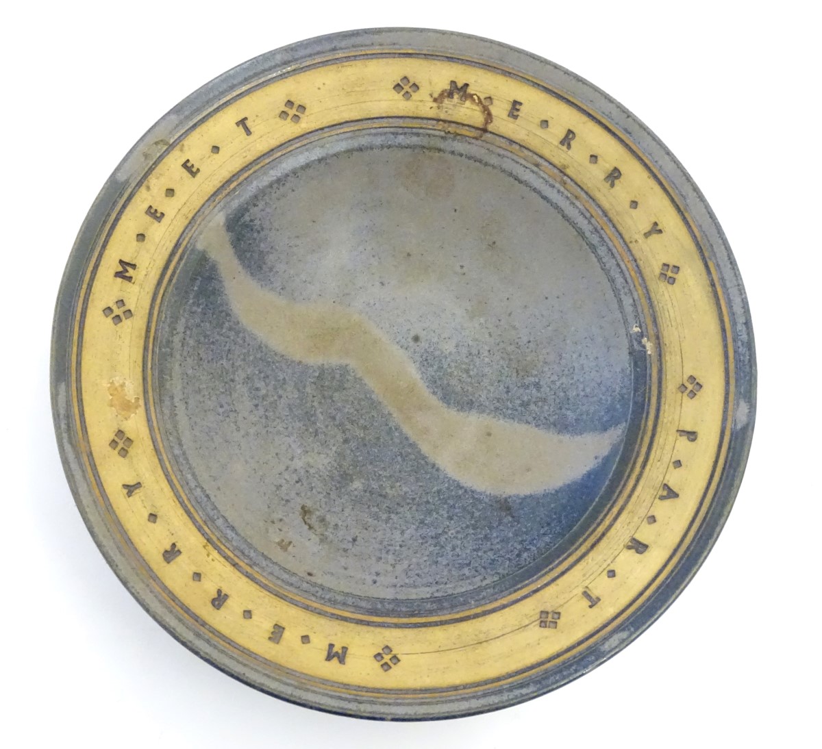 A studio pottery dish with a blue ground, - Image 7 of 9