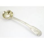 A silver fiddle pattern salt spoon hallmarked London 1808 maker James Ede & Alexander Hewat.