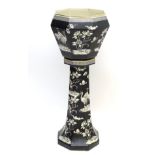 A Phoenix ware jardiniere and matching pedestal stand in the pattern Cairo,