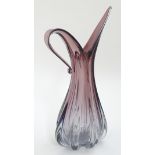 A large retro studio amethyst glass vase / jug 19 1/2" high CONDITION: Please Note
