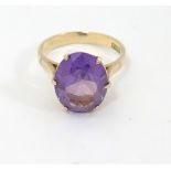 A 14ct gold cocktail ring set with oval facet cut Alexandrite CONDITION: Please Note