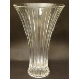 A 20thC lead crystal vase, of trumpet form with tapering inlets.