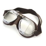 Automobilia: a pair of late 20thC Halcyon driving / riding goggles, having glass lenses,