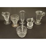 Six assorted late 18th / early 19thC glasses to include jelly, custard etc. glasses. Tallest approx.