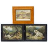 3 sporting dog prints, After Wardle, c.1900, Chromolithographs of terriers dogs rabbiting etc.