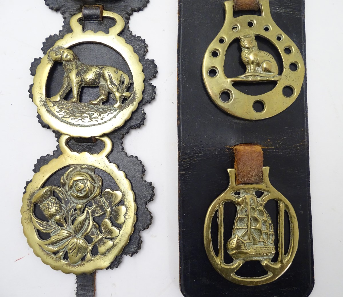 An assortment of early / mid 20thC horse brasses, depicting animals, flowers and modes of transport, - Image 4 of 4