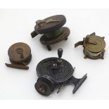 Fishing Reels: A collection of four assorted reels to include a course fishing Alcock - Stanley