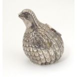 A silver plate model of a partridge by Valenti Spain,