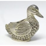 A novelty silver plate toothpick holder formed as a duck 2 1/4" high CONDITION: