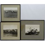 Horse Racing: A set of 3 framed black and white 1938 / 39 Hunt Point-To-Point photographs,