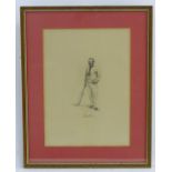 XIX-XX, Cricket print, A portrait of Leicestershire cricketer Joseph Henry Brown (1872 - 1915),
