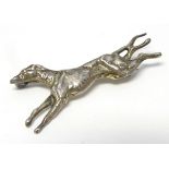 A silver brooch formed as greyhound dog 2" long CONDITION: Please Note - we do not