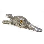 A Novelty silver plate letter / paper clip formed as a duck head 5" long CONDITION: