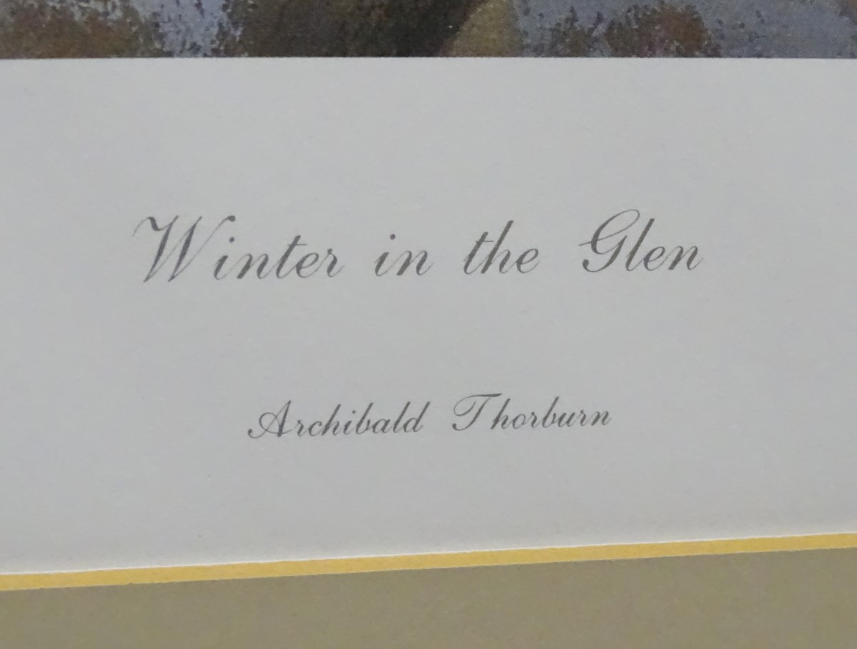 After Archibald Thorburn (1860-1935), Limited edition coloured print 65/850, 'Winter in the Glen', - Image 7 of 7