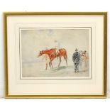 R A Miles, XIX, Horse Racing, Pencil, watercolour and gouache,