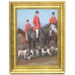 Mid XX, English Hunting School, Oil on canvas laid on board, The Meet.