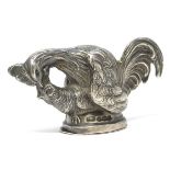 An early 20thC silver novelty box / snuff box formed as a cockerel ( rooster ) and hen.