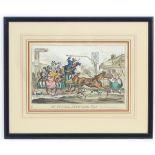 After William Heath (1795-1840), Hand coloured engraving, An Outside Jaunting Car,