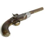 A 19thC 28 bore percussion muzzleloading black powder pistol by Lewis & Co, London,