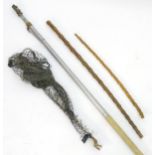 Fishing :Hardy Bros Ltd a telescopic folding landing net with captive hook and brass with aluminium