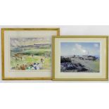 Golf: After George Houghton (1905 - 1993), Lithograph, Squall at Hell Bunker on the Old Course,