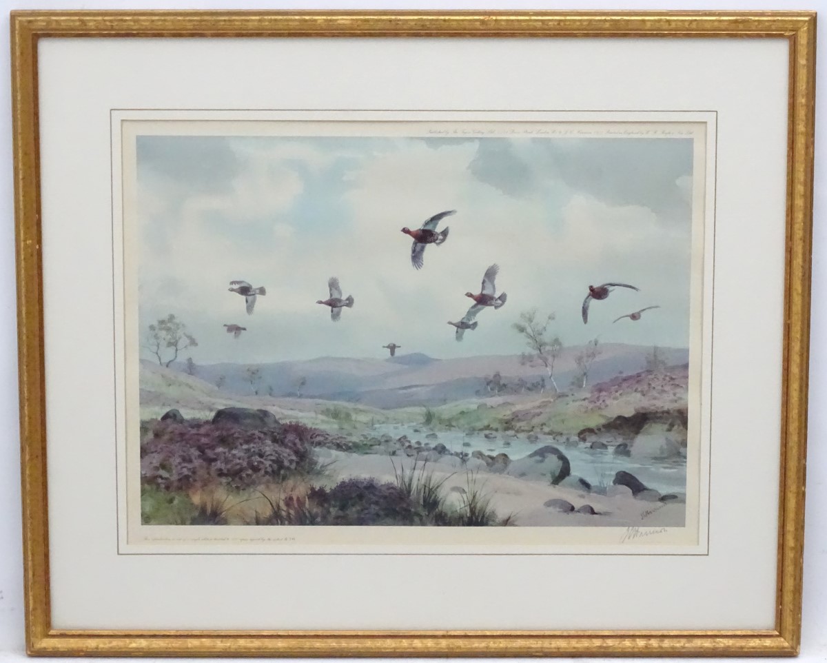 John Cyril Harrison (1898-1985), Signed limited edition coloured print 474/500, Gamebirds,