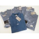 Five Musto padded shoulder polo shirts in hurricane blue, Size S,