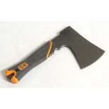 A Gerber Bear Grylls signature pioneer hand axe, with rubberised grip,